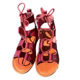 American Eagle Outfitters Shoes | American Eagle Outfitters Gladiator Sandals Size 6 | Color: Red | Size: 6