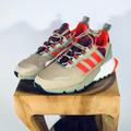 Adidas Shoes | Adidas Zx 1k Boost Men's Tan Sneakers With Orange Stripes Men's Size 8.5 Euro 42 | Color: Orange/Tan | Size: 8.5