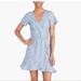 J. Crew Dresses | J. Crew Mercantile Floral Cotton Blue & White Wrap Mini Short Sleeve Dress Mediu | Color: Blue/White | Size: M