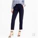 J. Crew Pants & Jumpsuits | J. Crew Navy Crepe Easy Waist Flat Front With Slit Hems Pants Size 0 | Color: Blue | Size: 0