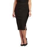 Plus Size Women's Curvy Collection Ponte Knit Pencil Skirt by Catherines in Black (Size 6X)