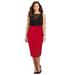 Plus Size Women's Curvy Collection Ponte Knit Pencil Skirt by Catherines in Classic Red (Size 4XWP)