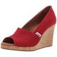 TOMS WOMEN CLASSIC WEDGE Red Crosshatch UK3