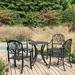 Canora Grey Bistro Set Patio Table & Chair Bistro Table Outdoor Cast Aluminum Metal in Black | 35.4 W x 35.4 D in | Wayfair