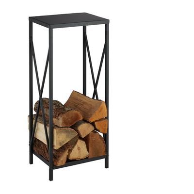 Relaxdays - Kaminholzregal, Metall, hbt: 80 x 34 x 25 cm, Feuerholzregal für innen, Image