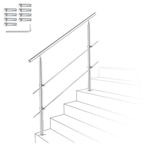 Treppengeländer Edelstahl Geländer Balkongeländer ø 42mm für Innen und Außen Garten Treppenhaus 160