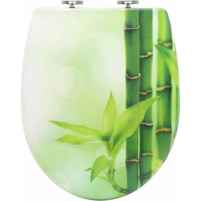 WOLTU Toilettendeckel mit Absenkautomatik Premium WC Sitz Klobrille Grüner Bambus Image