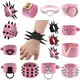 Bracelets en cuir PU pour femmes style Boho Punk Vegan gothique rose manchette cloutée