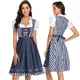 Robe Dirndl à carreaux allemande traditionnelle pour femmes costume Oktoberfest tenue adulte