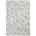 One of a Kind Hand-Woven Modern & Contemporary 4' x 6' Trellis Leather Grey Rug - 4'1"x6'0"