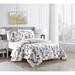 Chic Home Paton 3 Piece Painted Watercolor Floral Print With Striped Pattern On Reverse Quilt Set