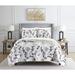 Chic Home Paton 7 Piece Painted Watercolor Floral Print With Striped Pattern On Reverse Quilt Set