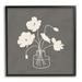 Stupell Industries Botanical Flower Buds Blossoms Vase White Outline Canvas in Gray | 17 H x 17 W x 1.5 D in | Wayfair am-127_fr_17x17