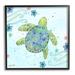 Stupell Industries Lovely Green Sea Turtle Ocean Flower Painting Oversized Black Framed Giclee Texturized Art By Katie Doucette in Blue | Wayfair