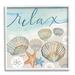 Stupell Industries Relax Text Seaside Clams Beach Shore Theme Oversized White Framed Giclee Texturized Art By Katie Doucette in Brown | Wayfair