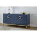 Mercer41 Corien 64" Wide Solid Wood Sideboard Wood in Blue | 31 H x 64 W x 19 D in | Wayfair 238EFD4F61BA4EFFA7AA5127A6D6226D