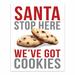 The Holiday Aisle® Cytlaly Santa Stop Here We've Got Cookies Easelback Canvas in Brown/Gray/Red | 10 H x 8 W x 0.5 D in | Wayfair