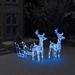 Ebern Designs Lighted Reindeer & Sleigh Christmas Decoration w/ LEDs Acrylic Plastic in Blue | 21.7 H x 11 W in | Wayfair