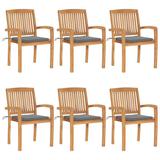 Red Barrel Studio® Solid Teak Wood Garden Chairs w/ Cushions Seating in Red/Gray/Brown | Outdoor Furniture | Wayfair