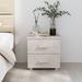 Latitude Run® Nightstand Bedside Table w/ 2 Drawers Bed Table Hamar Solid Pinewood Wood in White | 17.5 H x 15.7 W x 13.8 D in | Wayfair