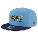 Men's New Era Powder Blue Milwaukee Brewers 2022 City Connect 9FIFTY Snapback Adjustable Hat