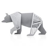 Loon Peak® Chuma Aluminum Large 6" Bear Origami Geometric Sculpture Metal in Gray | 3.3 H x 6.3 W x 1.2 D in | Wayfair