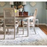 Hera 5'3" x 7' Ivory/Cream/Antrasit/Ivory/Ivory/Dark Blue/Light Blue Washable Area Rug - Hauteloom