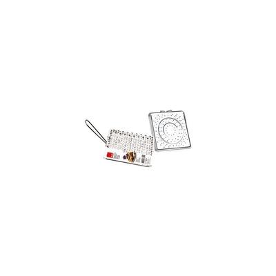 Quadratischer Toaster 20x20cm aus verzinntem Stahl mit Metallgriff