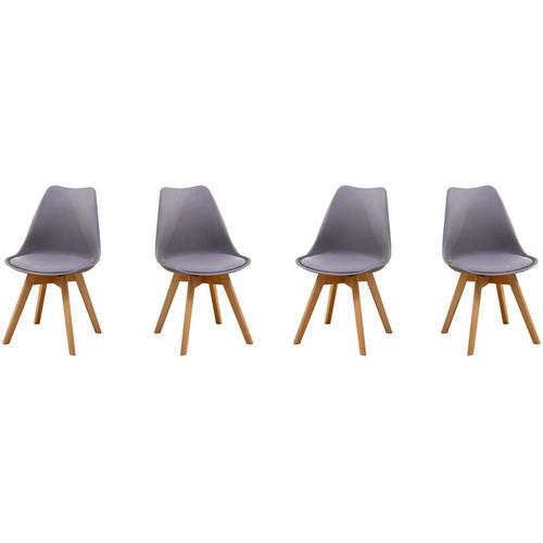 Hobag - Set mit vier skandinavischen vlsy Stühlen Grau - Grau