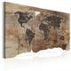 Tableau sur toile décoration murale image imprimée cadre en bois à suspendre Carte du monde :