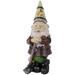 15.25" Gnome with Butterfly and Ladybug Outdoor Garden Statue