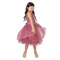 Maya Deluxe Mädchen Girls Sequin Embellished Party Tutu Bridesmaids Wedding Midi Dress With Belt Bow Kleid, Desert Rose, 9-10 Jahre EU