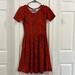 Lularoe Dresses | Lularoe Dress, Size Xxs, Fits Like A Small, Orange -Ish With Design | Color: Orange/Red | Size: Xxs