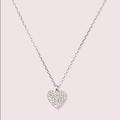 Kate Spade Jewelry | Kate Spade Heart To Heart Pav Mini Pendant Necklace Nwt | Color: Silver | Size: Os