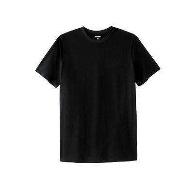 Men's Big & Tall Shrink-Less™ Lightweight Longer-Length Crewneck T-Shirt by KingSize in Black (Size 4XL)