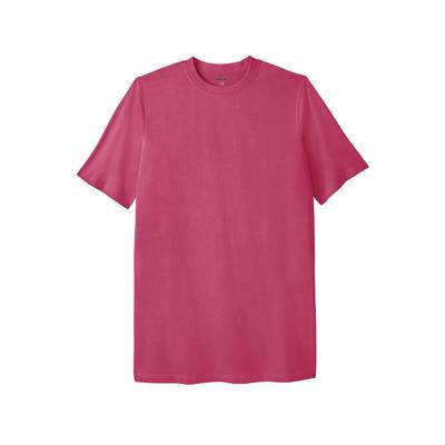 Men's Big & Tall Shrink-Less™ Lightweight Longer-Length Crewneck T-Shirt by KingSize in Ash Pink (Size 2XL)