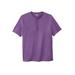 Men's Big & Tall Shrink-Less™ Lightweight Henley T-Shirt by KingSize in Vintage Purple (Size 7XL) Henley Shirt