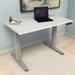 Compel Rizer Height Adjustable Standing Desk w/ Cable Management Wood/Metal in Gray/Brown | 60 W x 24 D in | Wayfair RZR-2-6024-WHT-SLV-BNDL