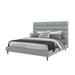 Interlude Channel Bed Chenille in Blue | 60 H x 80 W x 95 D in | Wayfair 199507-54