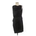 RACHEL Rachel Roy Casual Dress - Sheath Crew Neck Sleeveless: Black Solid Dresses - Women's Size Small