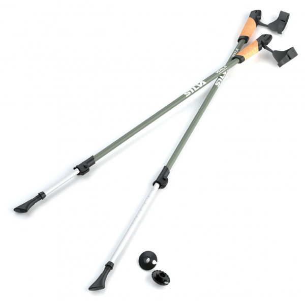 Silva - Walking Poles Aluminum Cork - Nordic Walking Stöcke Länge 105-140 cm grün/grau