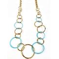 Kate Spade Jewelry | Kate Spade Chain Of Events Turquoise And Gold Tone Hoops Long Necklace | Color: Blue/Gold | Size: Os