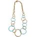 Kate Spade Jewelry | Kate Spade Chain Of Events Turquoise And Gold Tone Hoops Long Necklace | Color: Blue/Gold | Size: Os