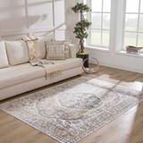 Hiti 9'2" x 12' Brown/Cream/Blue/Olive/Tan/Ivory/Beige/Orange/Mustard Washable Area Rug - Hauteloom