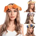 Guirxiété de cheveux de fleurs bohèmes pour femmes bandeau de sauna couronne florale bandeau pour