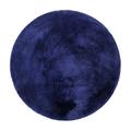 Tapis de bain rond en microfibre antidérapant bleu marine 90 D