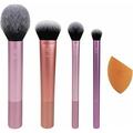 Real Techniques Makeup Brushes Face Brushes Every Day Essentials Brush Set Blush Brush RT 400 + Setting Brush RT 402 + Deluxe Crease Brush RT 300 + Expert Face Brush RT 200 + Miracle Complexion Sponge