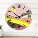 Designart 'Full Moon Mountain Retro Landscape II' Mid-Century Modern wall clock