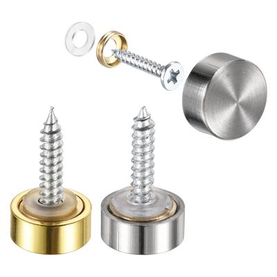 Mirror Screws 12mm/0.47" 12pcs Cover Nail Silver Tone Gold Tone(Each Color 6pcs) - Silver & Gold Tone