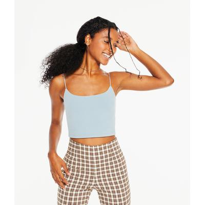 Aeropostale Womens' Seriously Soft Cropped Bungee Cami - Blue - Size L - Cotton